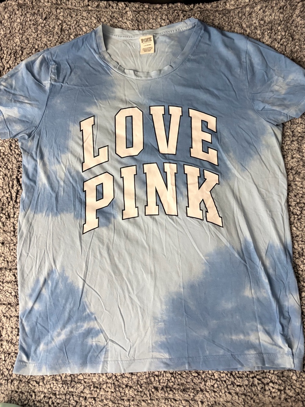 PINK Victoria's Secret Blue Tie-Dye Tee